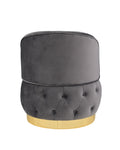360 Degree Swivel Cuddle Barrel Accent Storage Chairs Gray Velvet