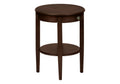 Accent Table, 2 Tier, End, Side Table, Round, Nightstand, Bedroom, Lamp, Brown Veneer, Transitional Espresso Mdf