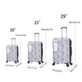 Luggage Sets 3 Piece Pc Multifunctional Large Capacity Suitcase Trolley Case, Pc Hard Shell Universal Wheels And Password Lock For Easy Carrying, 20 24 28In White Gray Pc