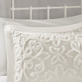 3 Piece Tufted Cotton Chenille Bedspread Set Off White Full Queen Off White Cotton