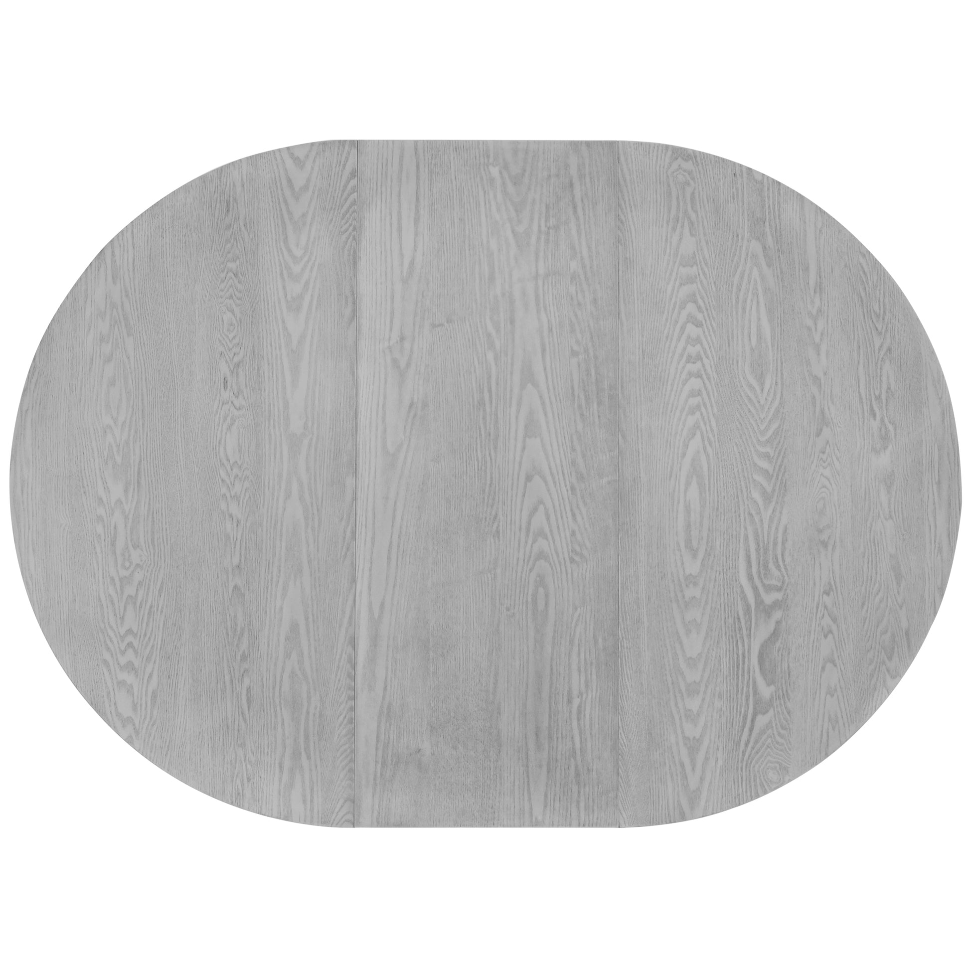 5 Piece Rustic Round Pedestal Extendable Dining Table Set With 15.7" Removable Leaf And Simple Dining Chirs For Small Places, Gray Gray Wood Dining Room Extendable Rubberwood Oval Dining Table With Chair Wood Wood Gray Seats 4 Removable Leaf Farmhouse