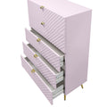 Gaines Chest, Pink High Gloss Finish Bd02666 Pink Mdf Metal