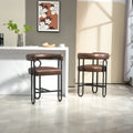 Coolmore Bar Stools Set Of 2, Modern Bar Stool With Back, Black Metal Frames, Upholstered Bar Stools For Kitchen Island, Pub, Club Dark Brown Pu Dark Brown Dining Room Foam Pu Leather