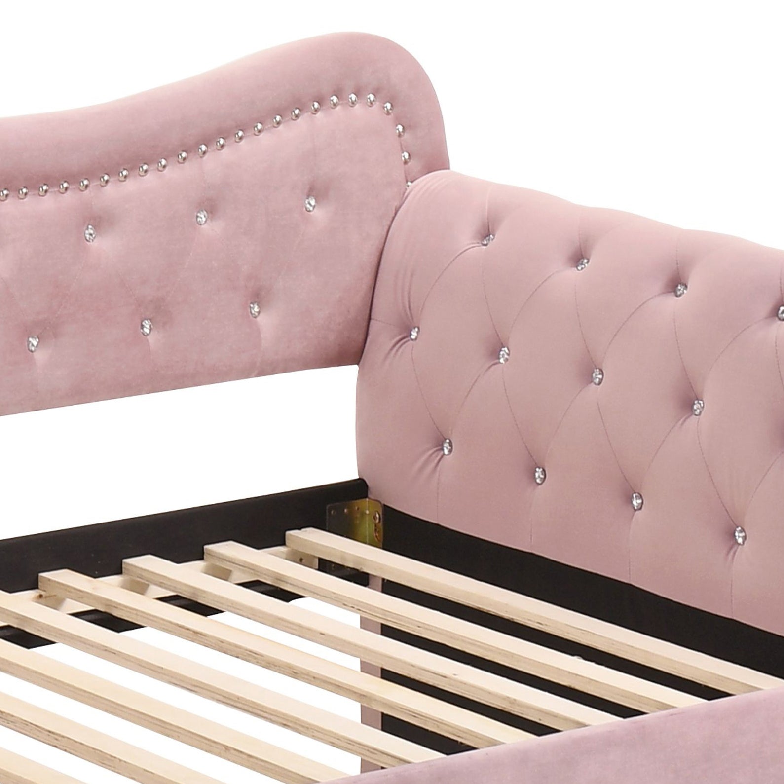 Pink Upholstered Twin Daybed With Trundle Twin Pink Wood Bedroom Contemporary Velvet Velvet