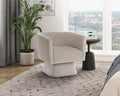 1Pc Swivel Chair Taupe Velvet Fabric Upholstery Solid Wood Diamond Pattern Stitched Back Comfort Chair Living Room Furniture Taupe Primary Living Space Contemporary Plywood,Solid Wood