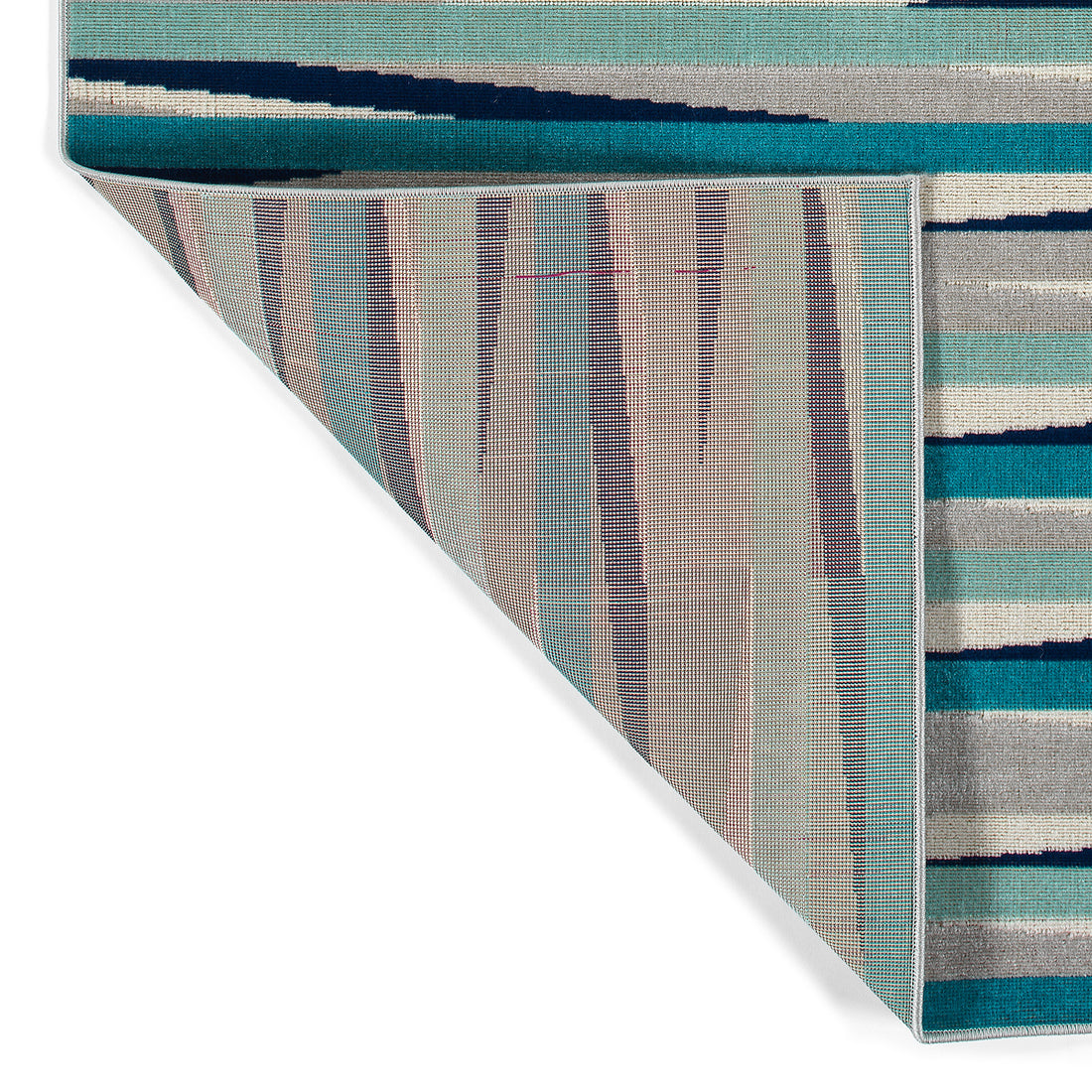 Modern, Geometric, Geometric, Kids, Textured Cut Pile 2'2" X 7'6" Runner Blue Polypropylene