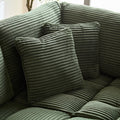 5 Seats,Oversized Sectional Sofa,L Shaped Corner Couch With Detachable Seat & Back Cushion, Corduroy Upholstery Convertible Sleeper Sofa&Couch For Living Room Green Fabric 5 Seat