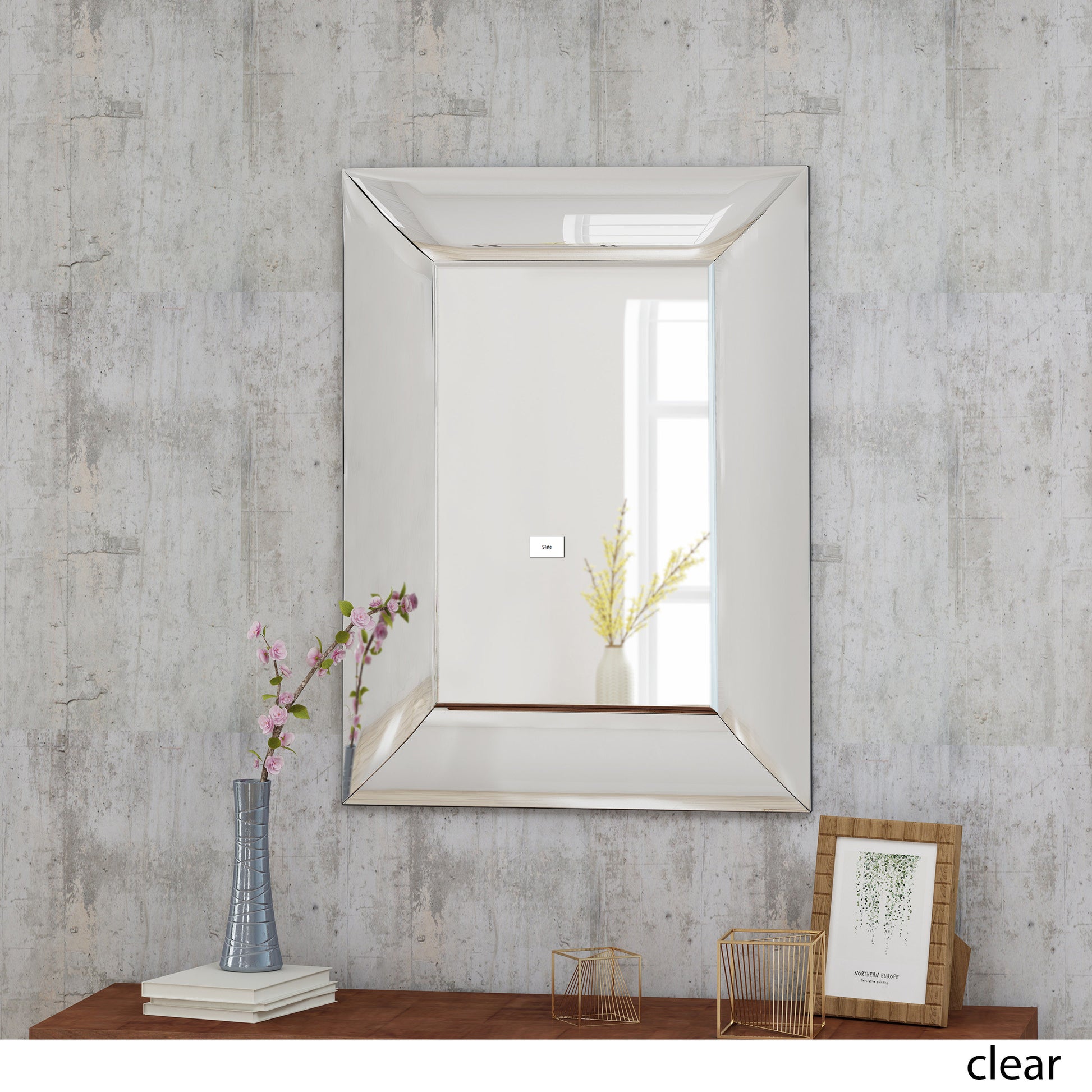 Curved Rectangle Mirror Clear Mdf