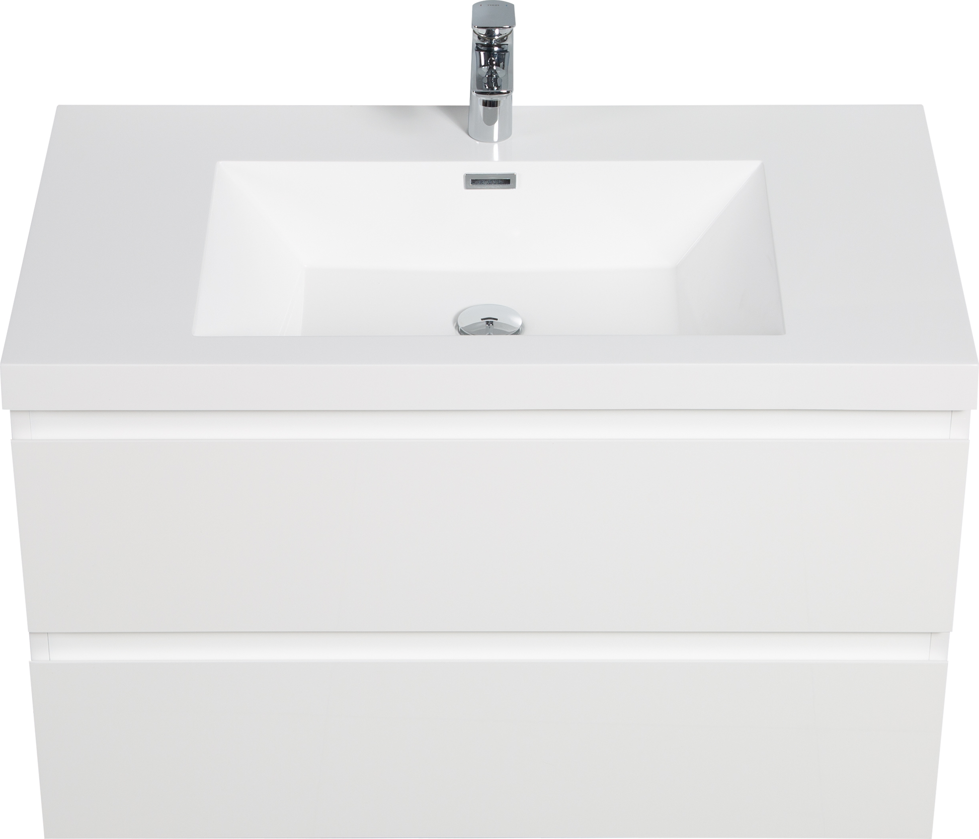 36" Floating Bathroom Vanity With Sink, Modern Wall Mounted Bathroom Storage Vanity Cabinet With Resin Top Basin And Soft Close Drawers, Glossy White 24V11 36Gw Glossy White Wood