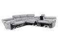 Park City 6 Piece Sectional Pearl Silver Silver White Polyester L Shaped Fabric 6 Seat