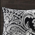 7 Piece Cotton Printed Comforter Set Black Queen Queen Black Polyester