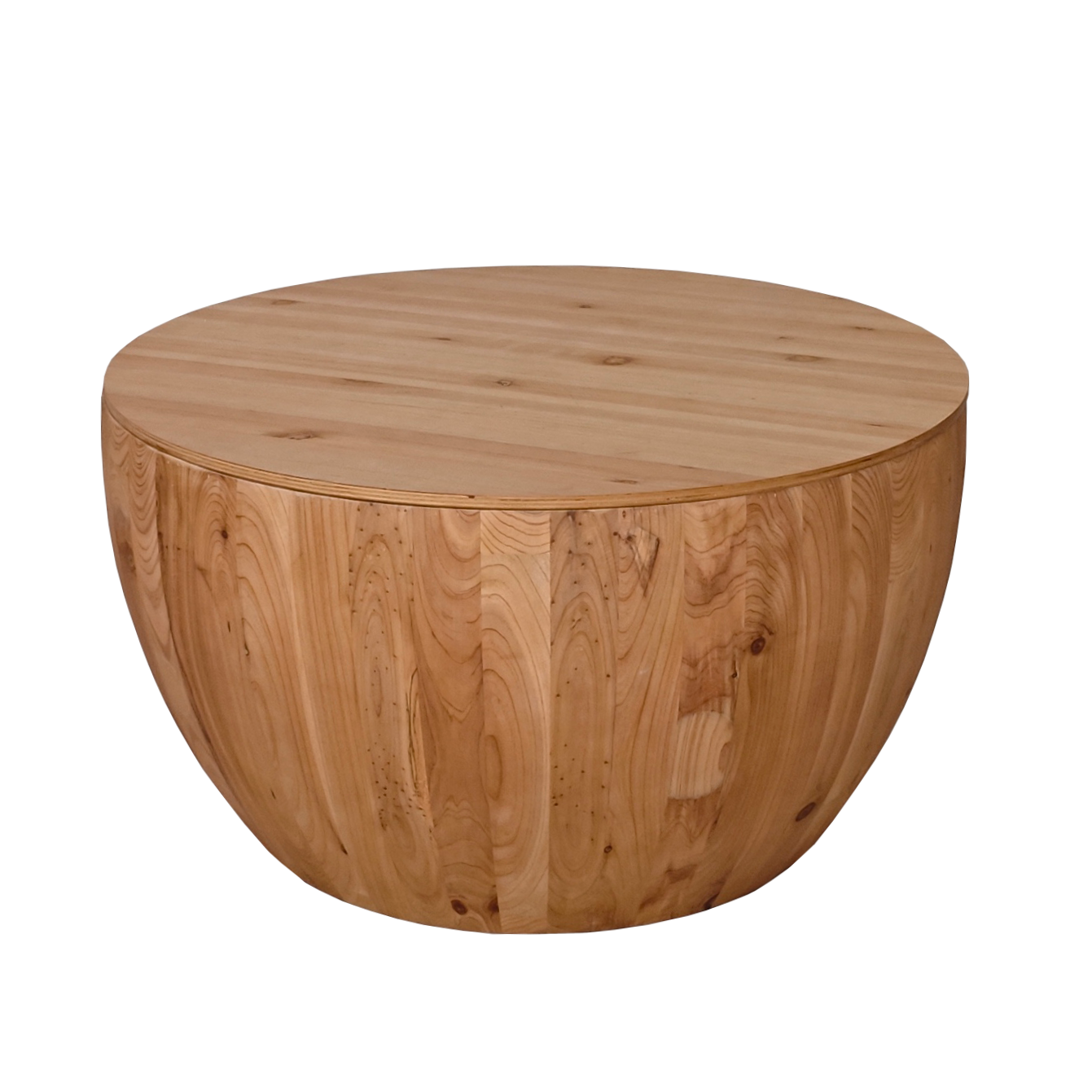 31.50"Vintage Style Bucket Shaped Coffee Table For Office, Dining Room And Living Room Same Sku:W75770648 Natural Solid Wood Mdf