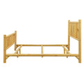 Farmhouse Log Bed Frame King Rustic Style Pure Solid Pine Cylinder Construction Bed Fits Mattresses And Box Springs, Natural Finish King Natural Pine