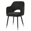 Black And Gold Upholstered Accent Chair With Open Back Black Gold Primary Living Space Contemporary Fabric Metal