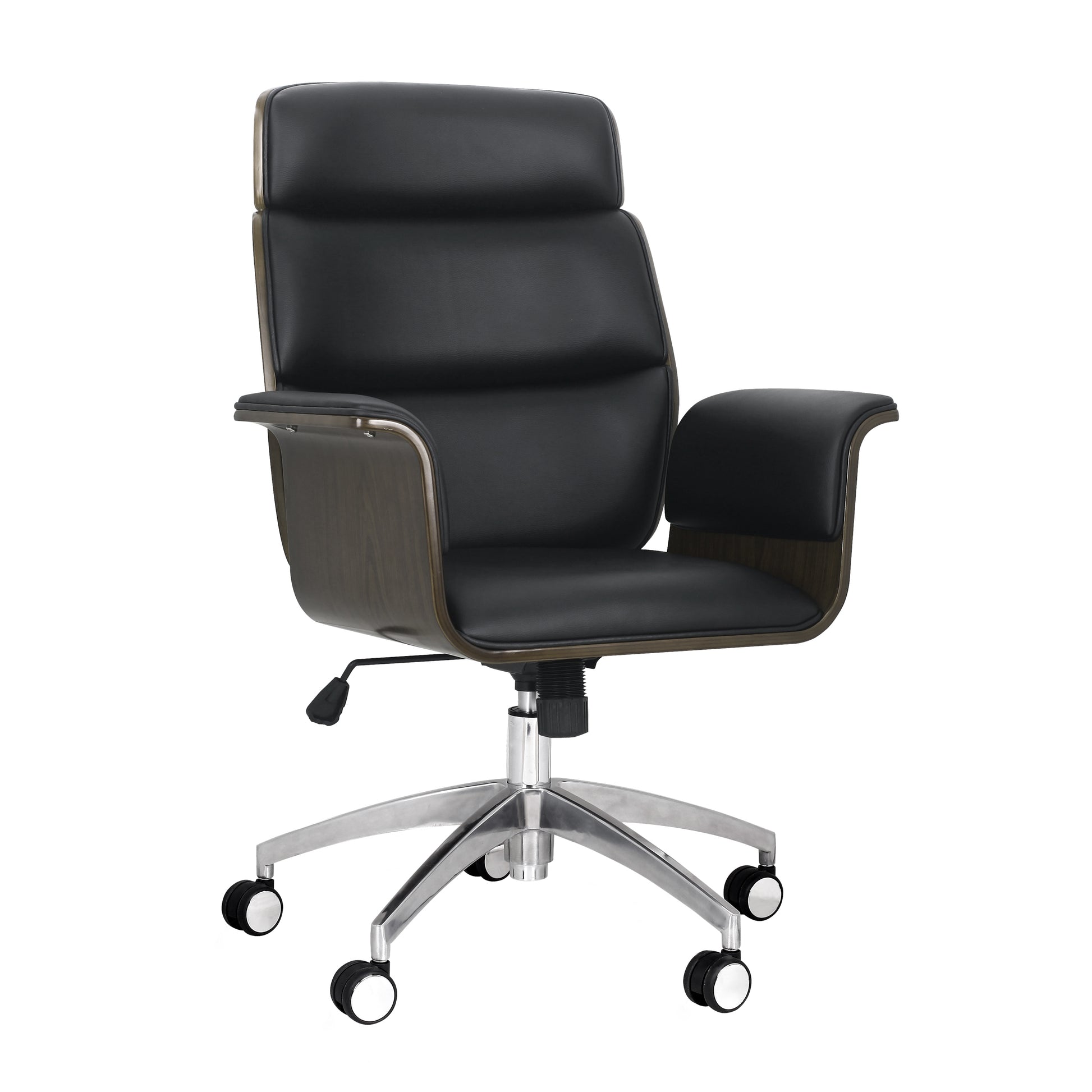 Office Arm Chair Black Grey Pu