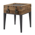 Rustic Oak And Matte Grey Accent Table With