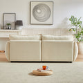 3 Seater 3 Seater Combo Sofa Modern Living Room Sofa, Linen Fabric Sofa, Wooden Frame With 4 Pillows, Apartment Sofa Furniture Beige Chenille Wood Primary Living Space Pine Foam Fabric 6 Seat
