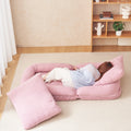 Triple Fold Down Sofa Bed,Pink Pink Metal Cotton Metal