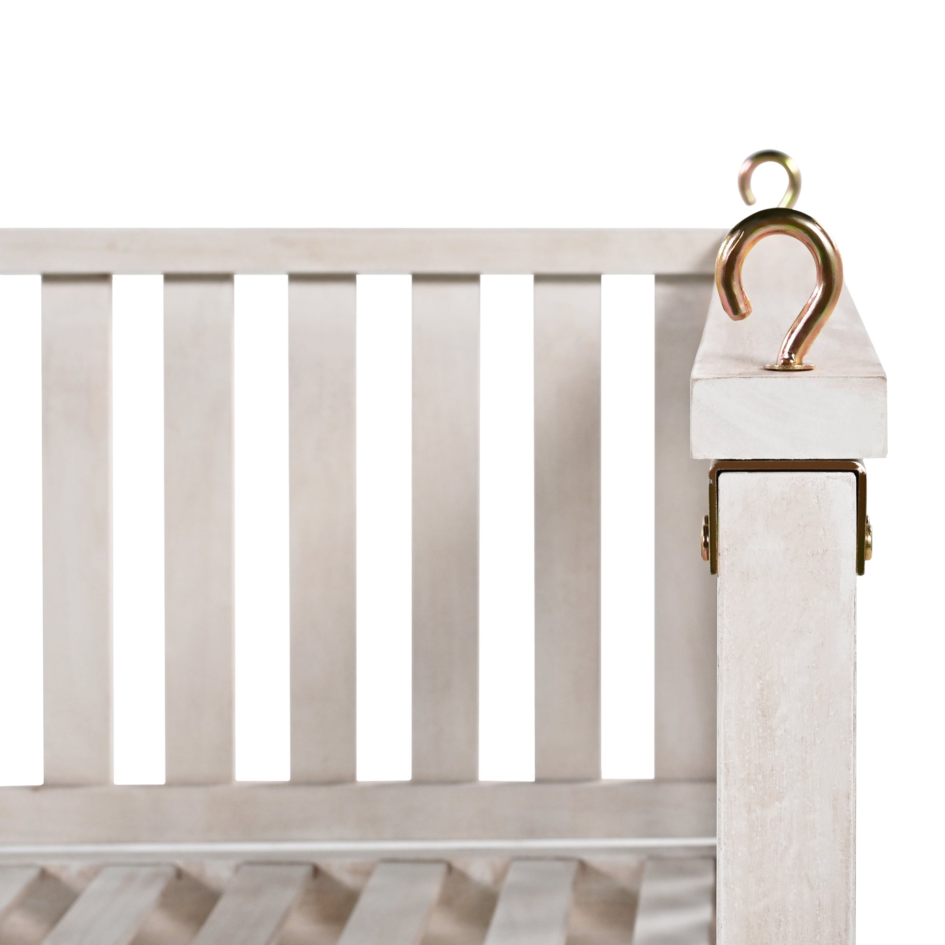 Patio Minimalist Twin Size Garden Swing Bed Wood Porch Swing With Ropes For Backyard, Safe Sloped Design, White White Weather Resistant Frame Garden & Outdoor Minimalist 2 Person Seating Group