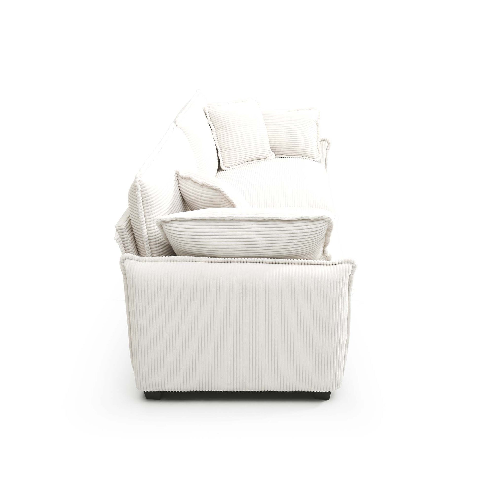 3 Piece Comfortable Oversized Sectional Sofa, One Single Sofa And One 2 Seater Sofa And One 3 Seater Sofabeige Corduroy Deep Seat Sofa Beige Corduroy 6 Seat
