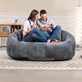 Coolmore Bean Bag Sofa Lazy Sofa Durable Comfort Lounger High Back Bean Bag Chair Couch For Adults And Kids, Indoor & Outdoor, Accent Floor Soft Lounge Chair Gray Chenille Gray Foam Chenille 2 Seat