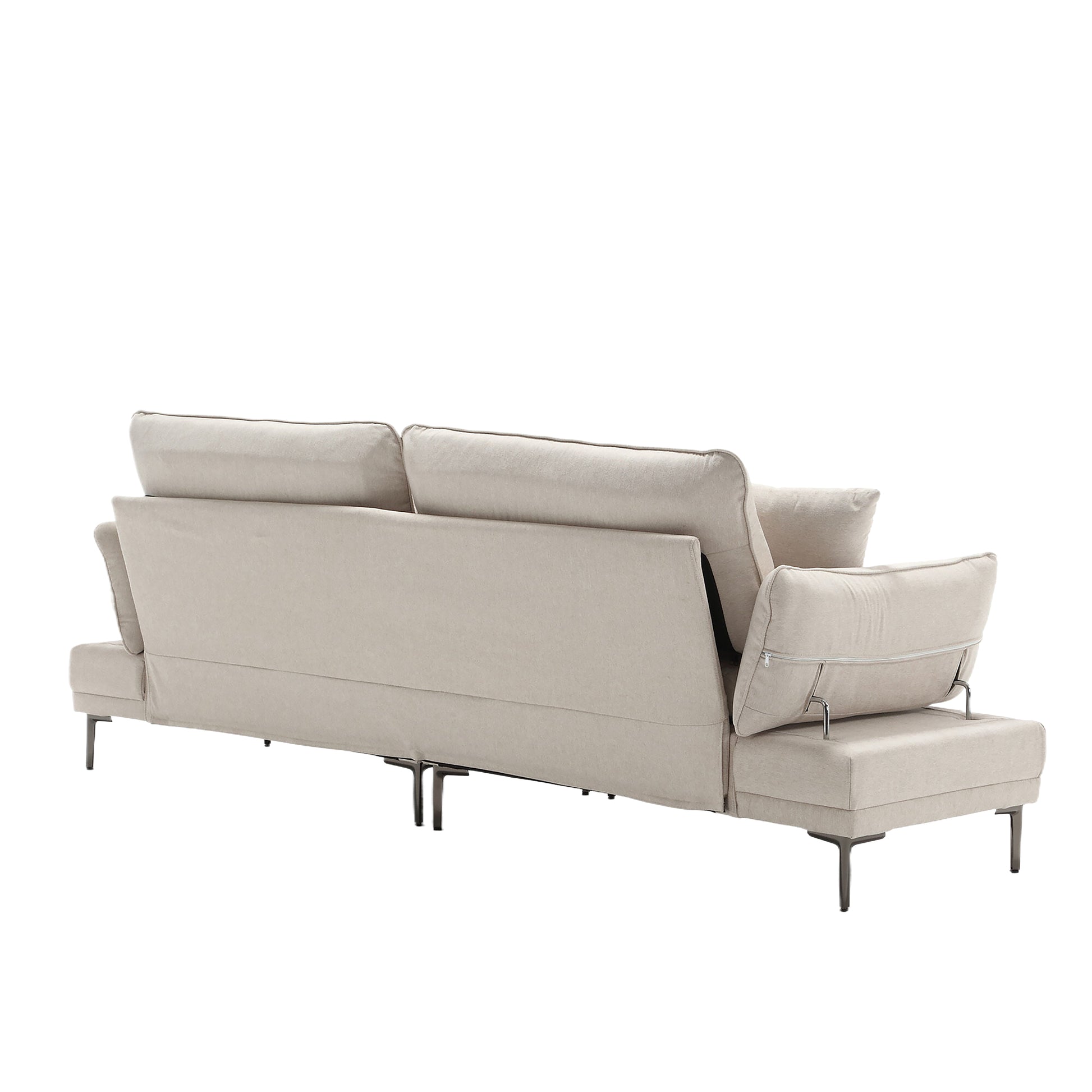 United Linen Sofaaccent Sofa Seat Sofa With Metal Feet Beige Linen 3 Seat