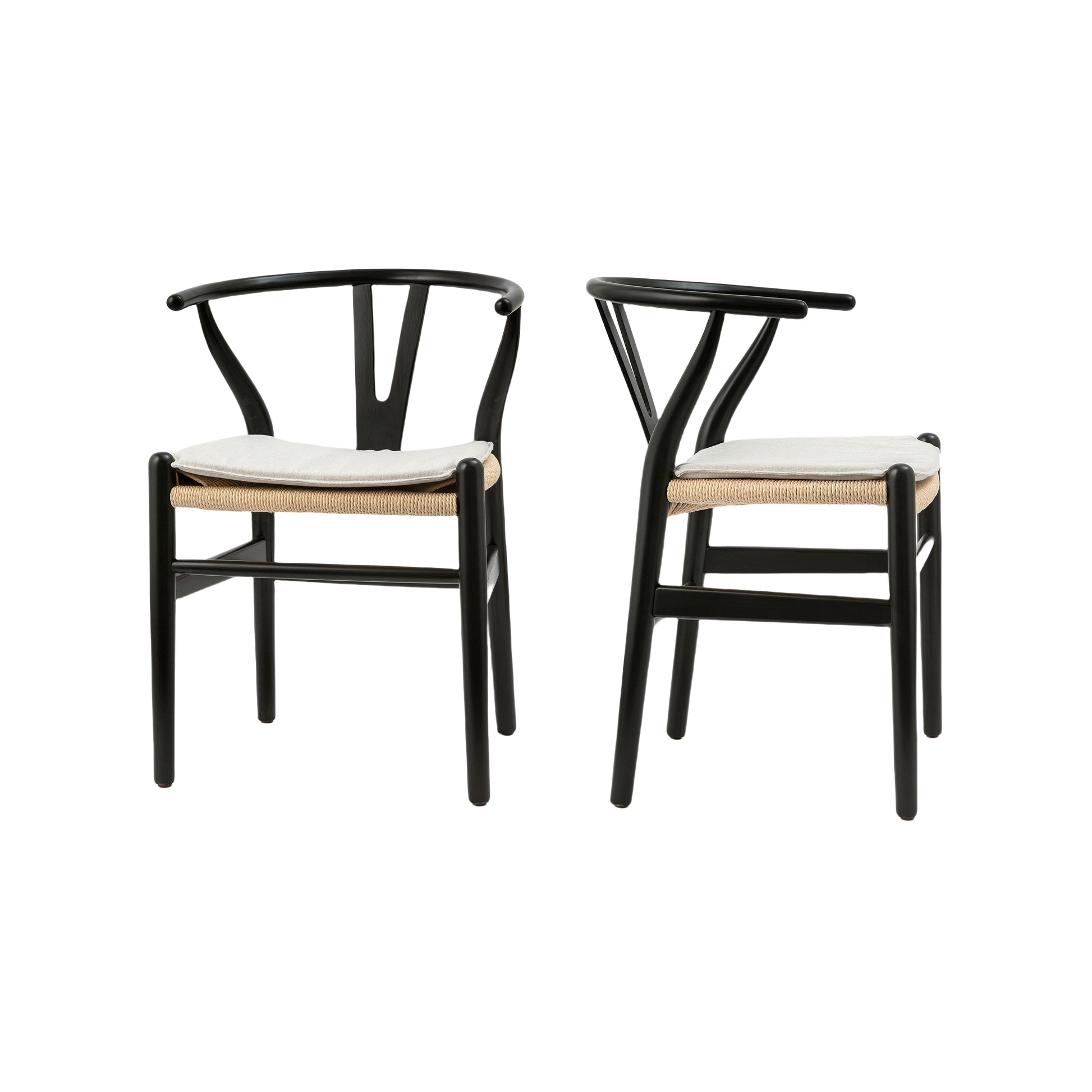 Wishbone Chairs For Dining Room,Soild Wood Weave Dining Chair,Armchair,Fully Assembled,Set Of 2 Beech Wood Beige Black Dining Room Lacquered Mid Century Modern Arm Chair Beech Wicker Wood