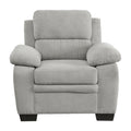Plush Seating Chair 1Pc Gray Textured Fabric Channel Tufting Solid Wood Frame Modern Living Room Furniture Gray Primary Living Space Contemporary Solid Wood
