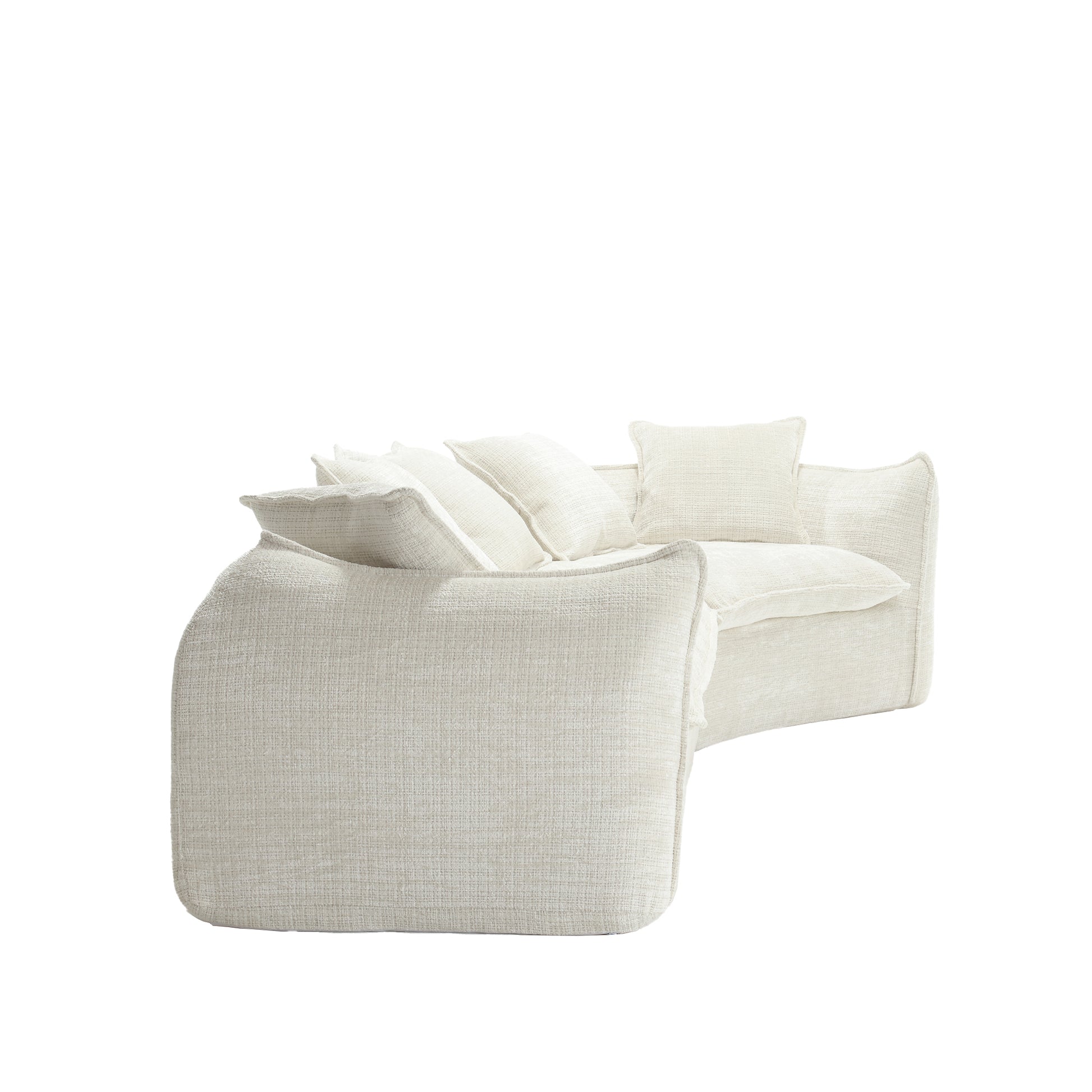 Modular Sectional Sofa, U Shaped Couch With Sofa For Five & Pillows, Modern Minimalist Chenille Fabric Large Comfy Cloud Sofas, Living Room Furniture Sets Beige Chenille 5 Seat