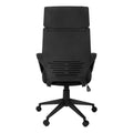 Office Chair, Adjustable Height, Swivel, Ergonomic, Armrests, Computer Desk, Work, Black Fabric, Black Metal, Contemporary, Modern Black Foam Polyester