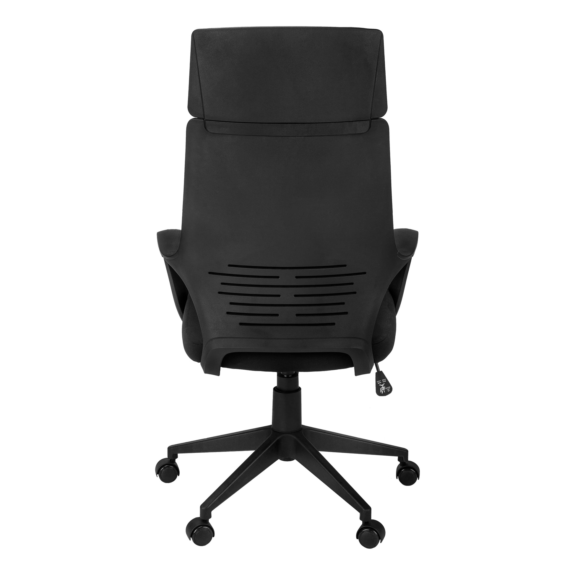 Office Chair, Adjustable Height, Swivel, Ergonomic, Armrests, Computer Desk, Work, Black Fabric, Black Metal, Contemporary, Modern Black Foam Polyester