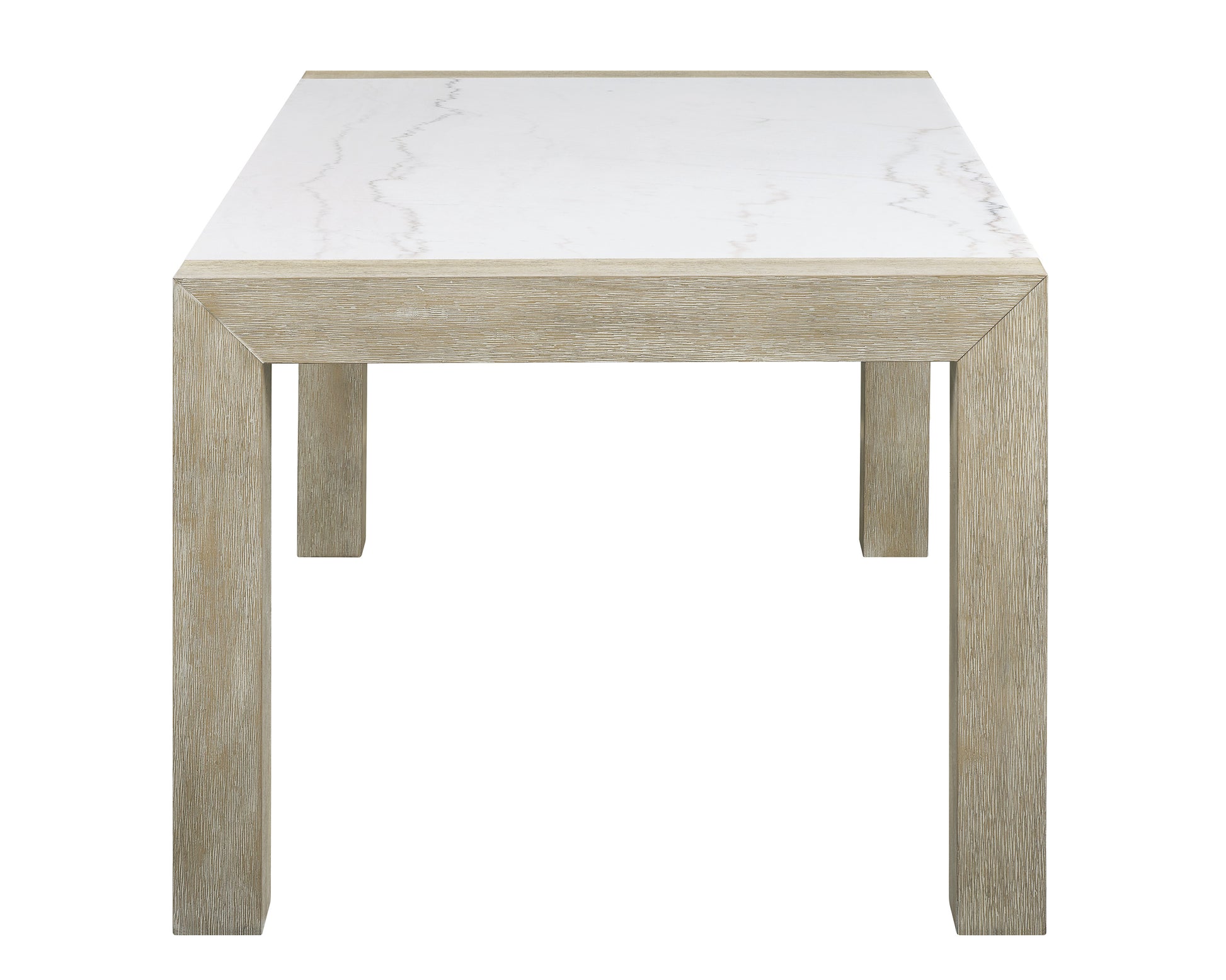 1Pc White Genuine Marble Stone Dining Table Dining Room Wooden Contemporary Formal Solid Wood Veneer Standard Height White Light Brown Seats 6 Dining Room Contemporary,Transitional Rectangular Rectangular Marble