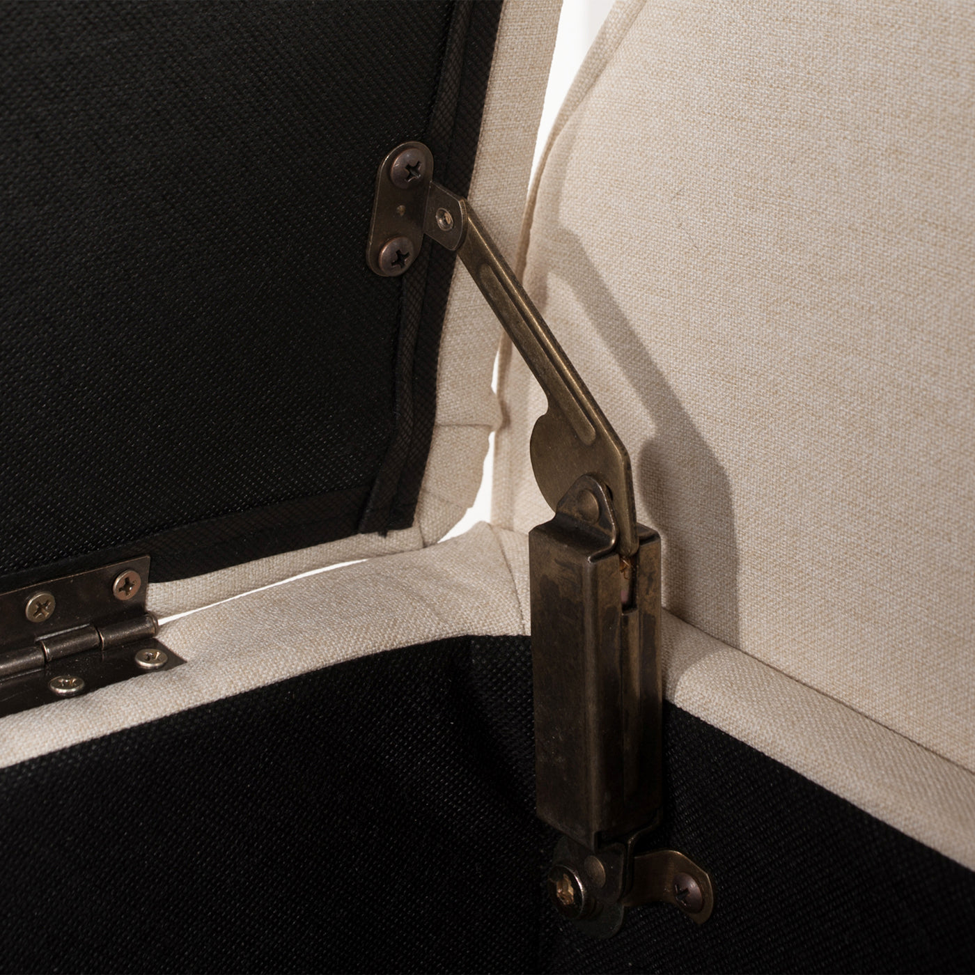 Jacqueline 57.5" Tufted Roll Arm Storage Bench, Sky Neutral Beige Polyester Beige Foam Polyester