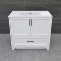 Solid Wood 36 Inch Bathroom Vanity With Single Sink Combo, Modern Vanity Cabinet With 2 Soft Closing Doors & 1 Full Extension Dovetail Drawer White 1 White 2 1 36 To 47 In 32 To 35 In Soft Close Doors Bathroom Freestanding Luxury,Modern 20 25 Inches