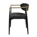 Jaramillo Side Chair Set 2 , Black Fabric & Black Finish Dn02696 Black Wood Metal