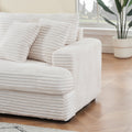 79.3Nch Corduroy Sofa With 4 Matching Toss Pillows Sleek Design Spacious And Comfortable 3 Seater Couch For Modern Living Room,White White Corduroy 3 Seat