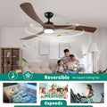 72 Inch Solid Wood Ceiling Fan With Lights And Remote Control Indoor Outdoor Ceiling Fan 3 Wooden Blades Modern Ceiling Fan For Porch Living Room Bedroom Antique Brown Solid Wood