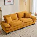 Corduroy Sofa Sleeper Couch Loveseat Sofa With Pillows Comfy Upholstered Deep Seat Sofa For Bedroom,Living Room,Apartment,Office,Dorm Yellow Corduroy Yellow Foam Upholstered 2 Seat