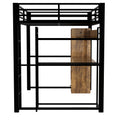 Full Size Metal Loft Bed With Built In Wardrobe, Drawer, Desk And Shelves, Black Expected Arrival Time: 9.7 Box Spring Not Required Full Black Metal Wood Metal