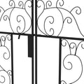 Outsunny 7.5' Metal Garden Arch With Gate, Garden Arbor Trellis For Climbing Plants, Roses, Vines, Wedding Arch For Outdoor Garden, Lawn, Backyard, Black Black Steel