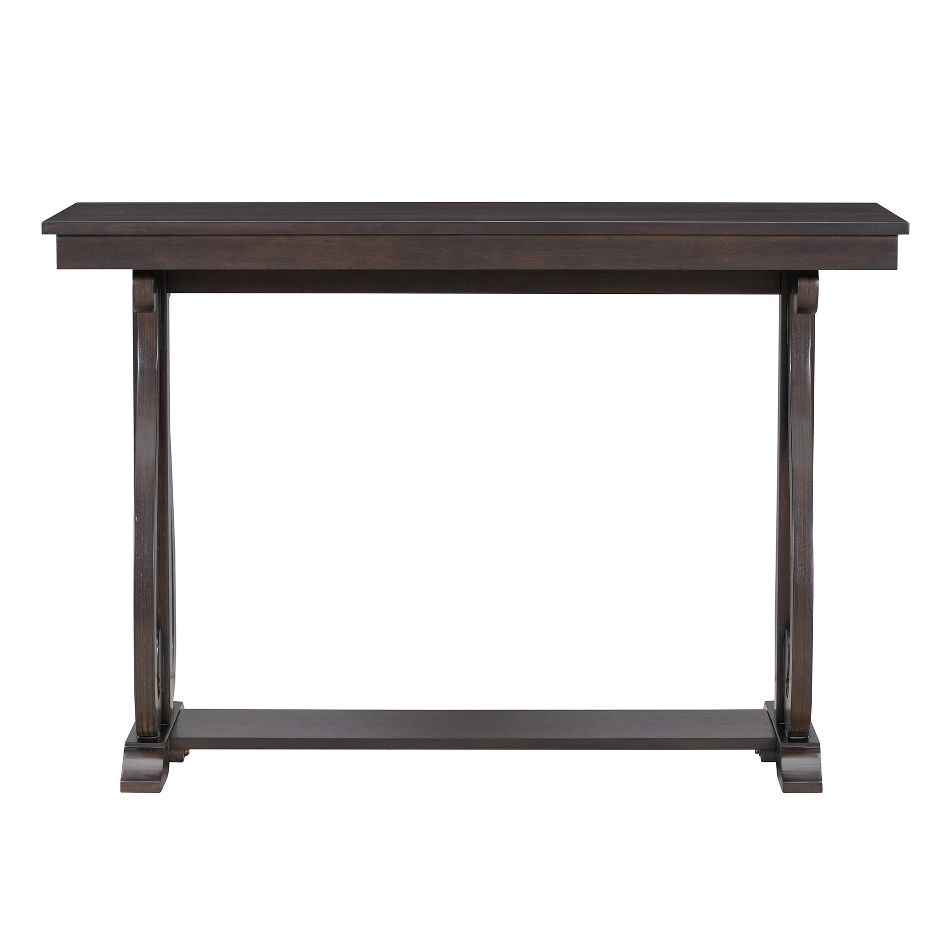 48 Inch Rustic Vintage Console Tablefarmhouse Style Entryway Table With Open Shelf And Sturdy Construction For Entryway And Living Room Espresso Espresso Distressed Finish Primary Living Space Antique,Rustic,Vintage Open Storage Console Tables Brushed