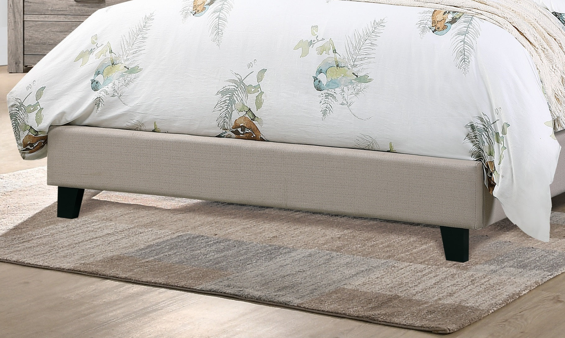 Contemporary 1Pc Queen Size Bed Adjustable Hb Light Brown Polyfiber Tufted Upholstered Wooden Bedframe Bedroom Furniture Box Spring Not Required Queen Light Brown Espresso Wood Bedroom