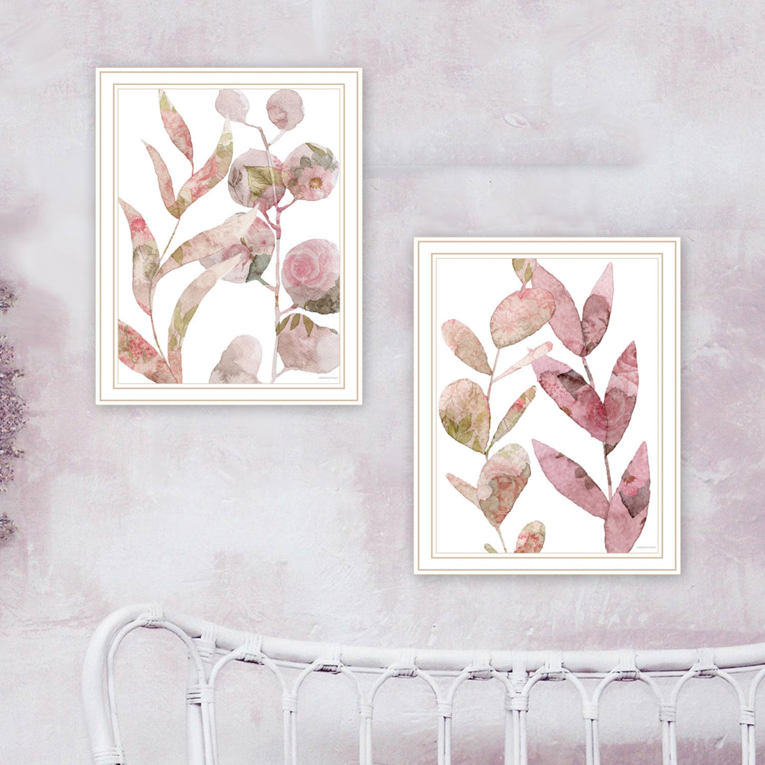 2 Piece Vignette Meadow Flora Botanicals I & Ii Framed Wall Art For Living Room, Abstract Wall Art Print For Home Decor, Bedroom Wall Art By Bluebird Multicolor Wood Paper