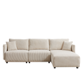 Multi Module Combination Style Sofa For Living Room, Bedroom And Other Lounge Spaces, Modern Minimalist Corduroy Combination Sofa With 2 Comfort Cushions With Usb & C Charging Ports,Beige,Two Sets Beige Foam Fabric 8 Seat