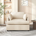 Mirod Oversized Accent Chair Comfortable Armrest Cushions, Versatile Neutral Style, Elegant Design, Durable Frame Beige Polyester