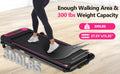 Folding Walking Pad Under Desk Treadmill For Home Office 2.5Hp Walking Treadmill With Incline 0.5 7.5Mph 300Lbs Capacity Treadmill For Walking Running Two Ways To Adjust Speed Indoor Fitness Pink