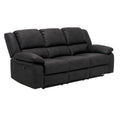 Marshall Black Reclining Sofa Black Foam Solid Wood 3 Seat