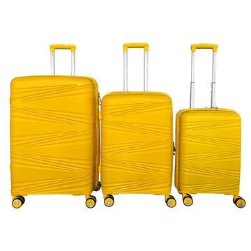 Hardside Luggage Sets 3 Pieces, Expandable Luggages Spinner Suitcase With Tsa Lock Lightweight Carry On Luggage 20Inch 24Inch 28Inch Antique Yellow Polypropylene