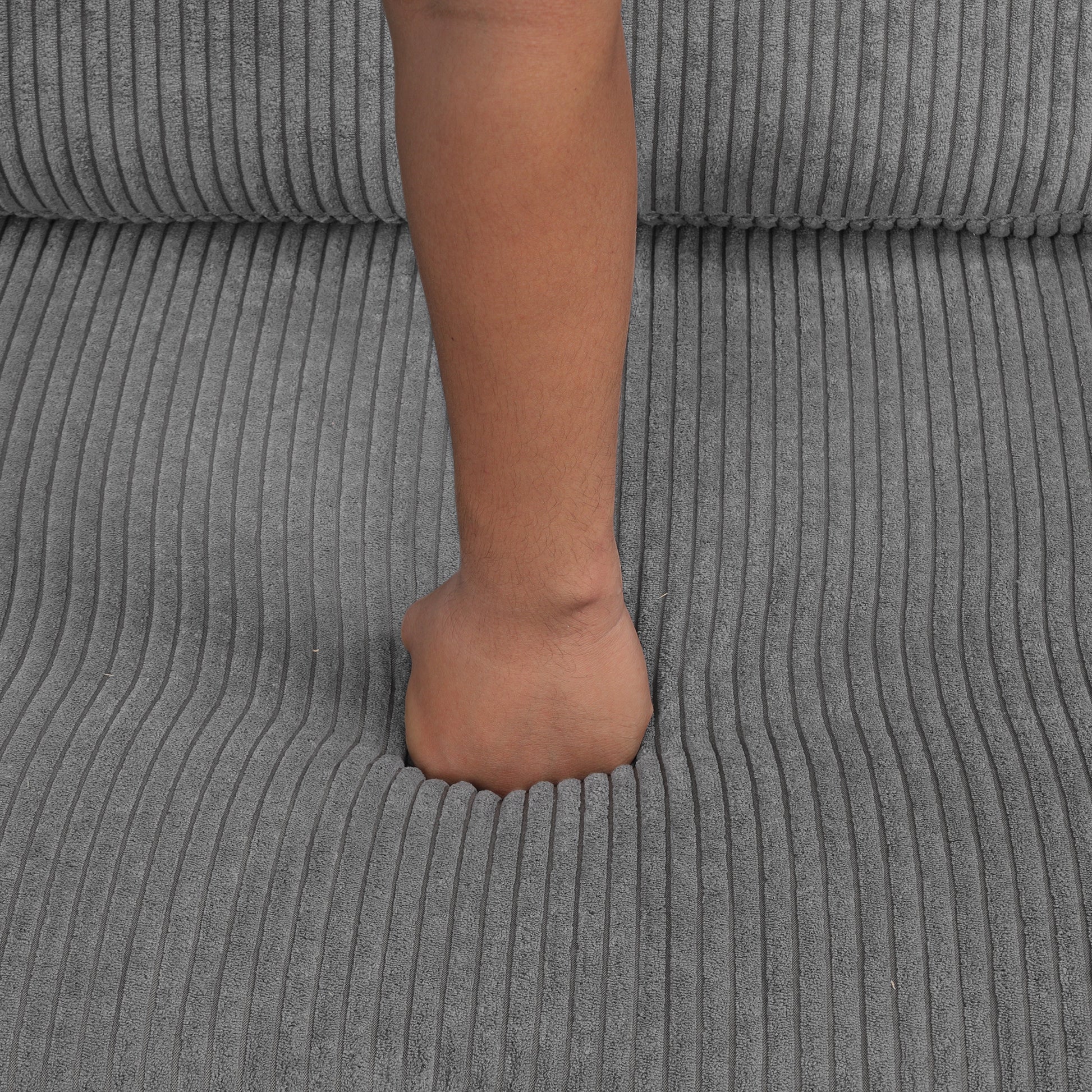 114" L Shaped Sofa Sectional Sofa With Two Usb Ports And Two Power Sockets, A Storage Drawer And A Reversible Chaise Lounge For Living Room, Grey Grey Foam Corduroy 3 Seat