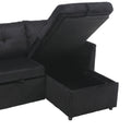 United We Win Furniture, Modular L Shaped Sofa, Modular Long Sofa With Reversible Chaise Lounge, Sofa Bed, Sleeper Sofa, Modular Sofa Combination With Storage Seats. Black Velvet 3 Seat